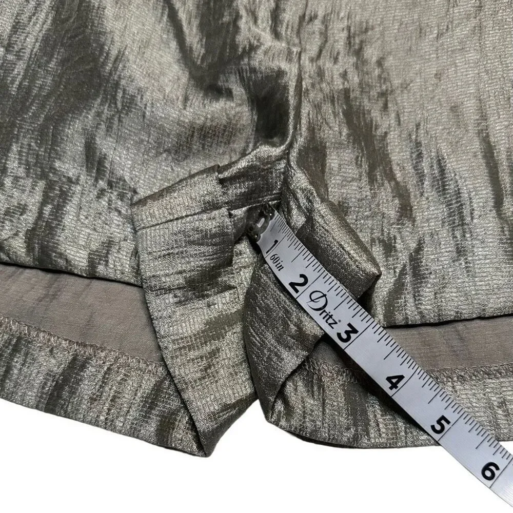 Express Metallic Cuffed Mini Shorts w Pockets Womens‎ 8 Glam Summer